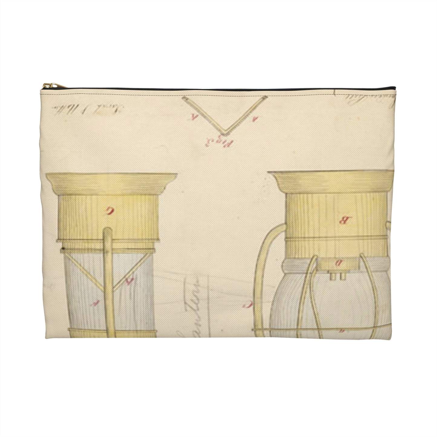 Patent drawing - Drawing of Submarine Telescope Public domain  image Large Organizer Pouch with Black Zipper