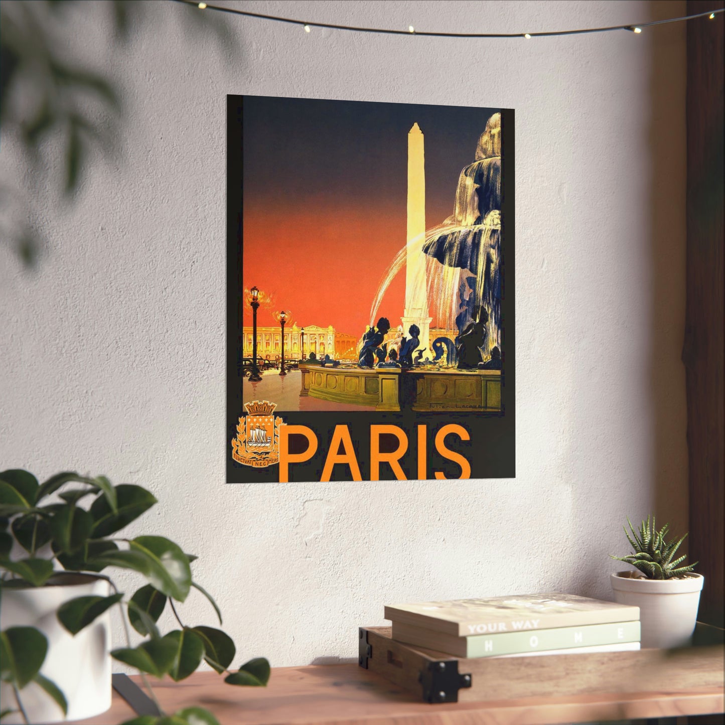 Paris. Vintage Travel Poster. - Art Deco public domain image High Quality Matte Wall Art Poster for Home, Office, Classroom