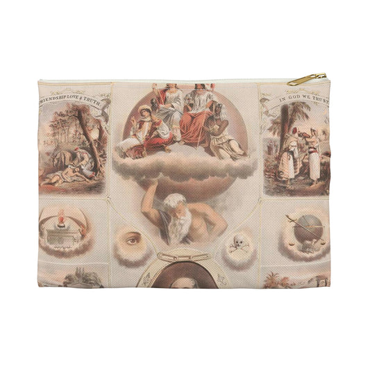 Odd fellowship - Print, Library of Congress collection Large Organizer Pouch with Black Zipper