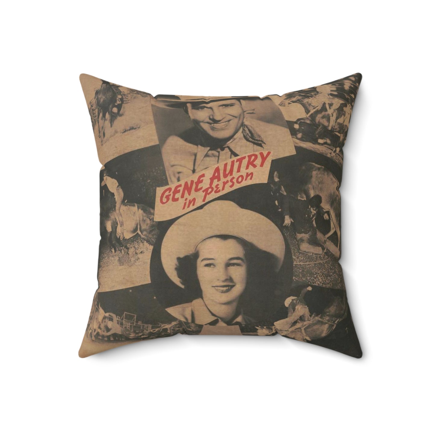 Rodeo. Gene Autry in person. Madison Square Garden .. Decorative Accent Square Pillow