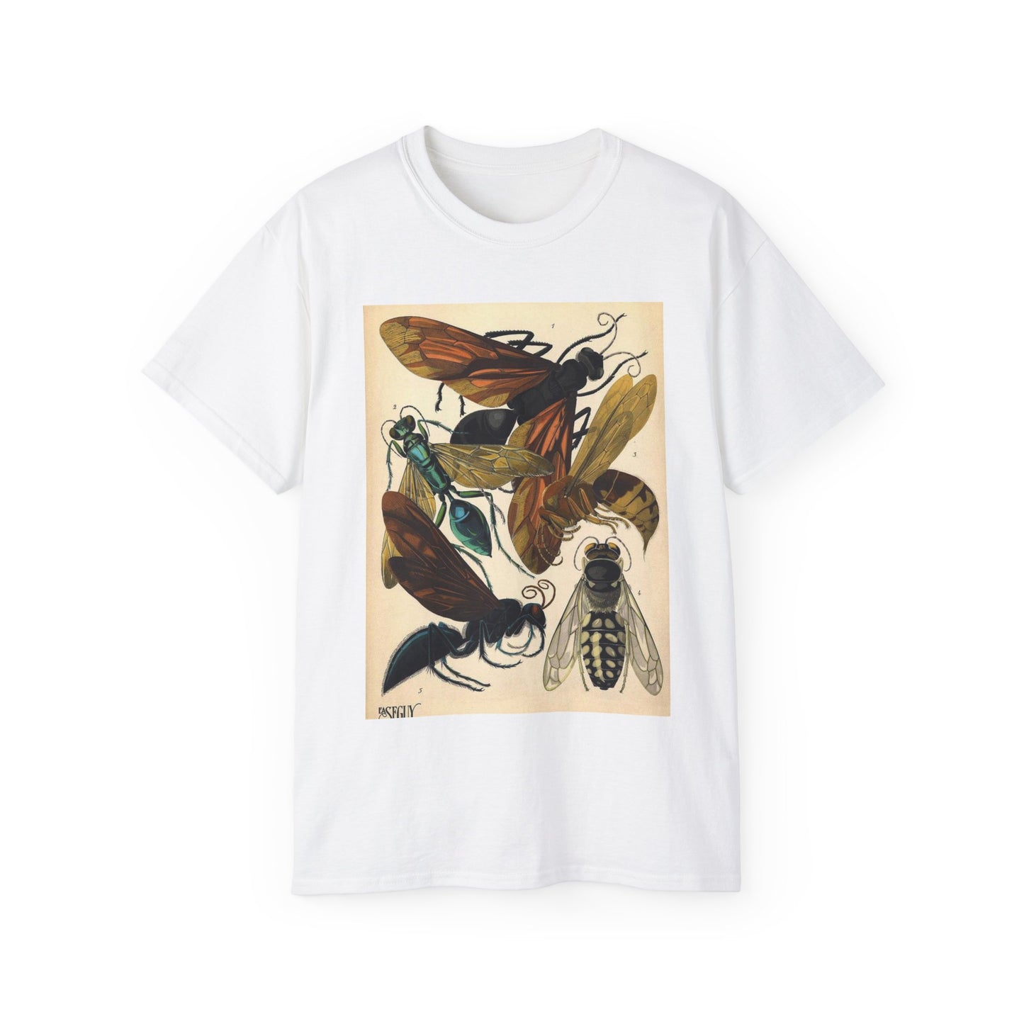 Insectes - EA Séguy - 1929 - page 07 White T-Shirt Gildan 2000 Cotton Unisex