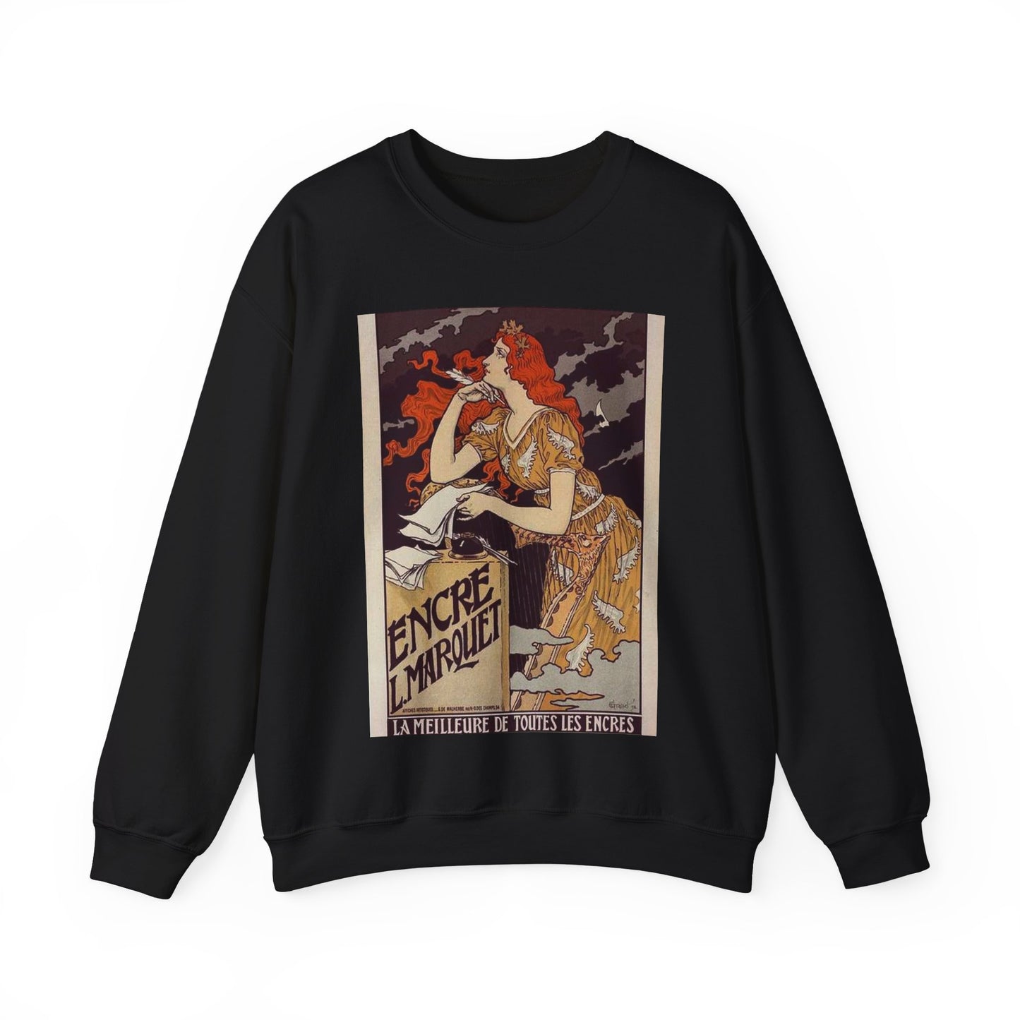 Affiche pour l' "Encre Marquet". Black Heavy Blend Adult Crew Neck SweatShirt