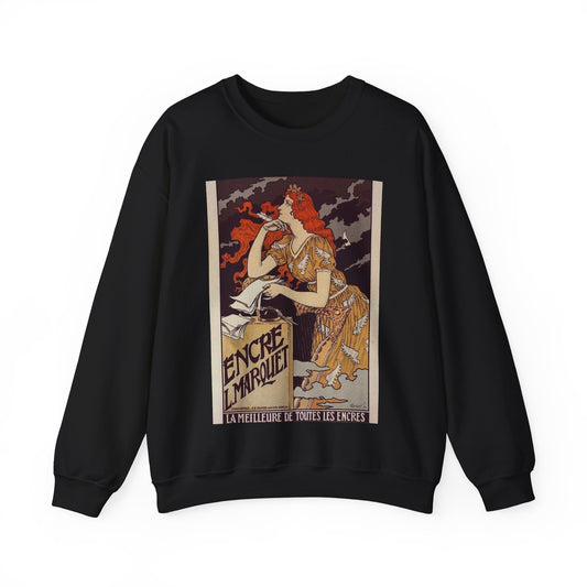 Affiche pour l' "Encre Marquet". Black Heavy Blend Adult Crew Neck SweatShirt