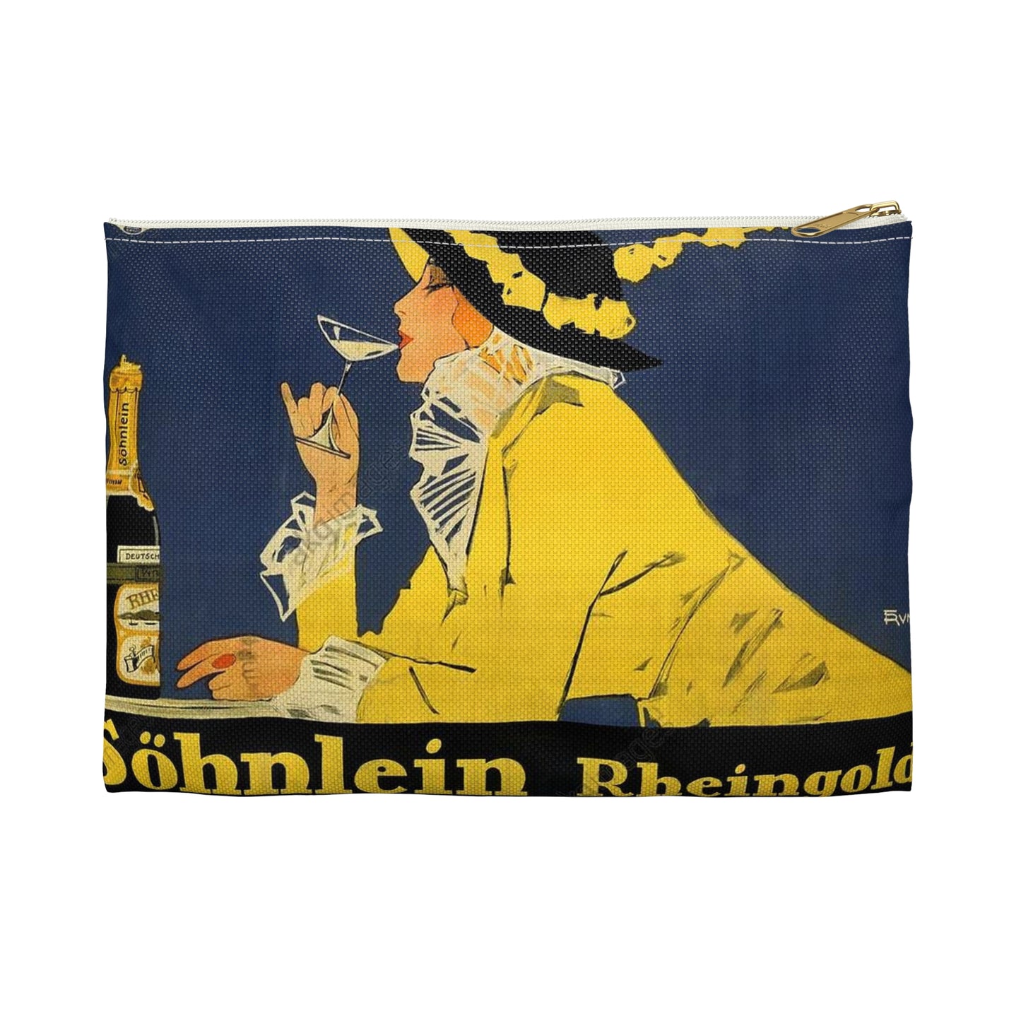 Fritz Rumpf (1888-1949) - Söhnlein Rheingold, c. 1910 Large Organizer Pouch with Black Zipper