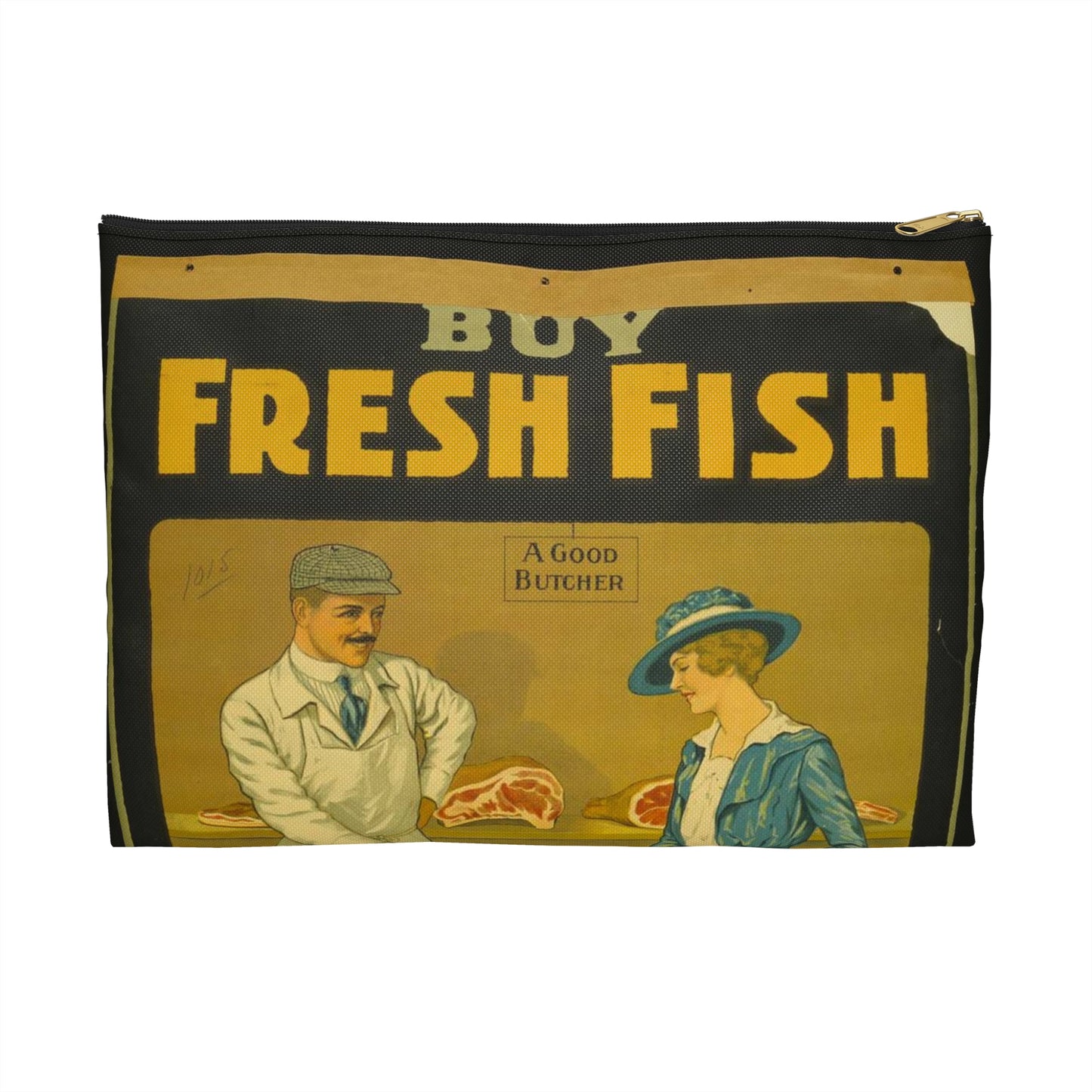 Buy fresh fish, save the meat for our soldiers and allies / E. Henderson. Large Organizer Pouch with Black Zipper