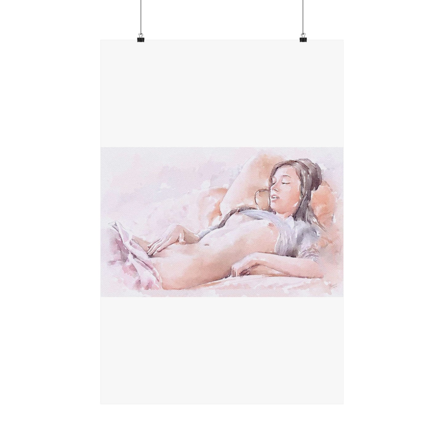 Woman masturbating High Quality Matte Wall Art Poster for Home, Office, Classroom