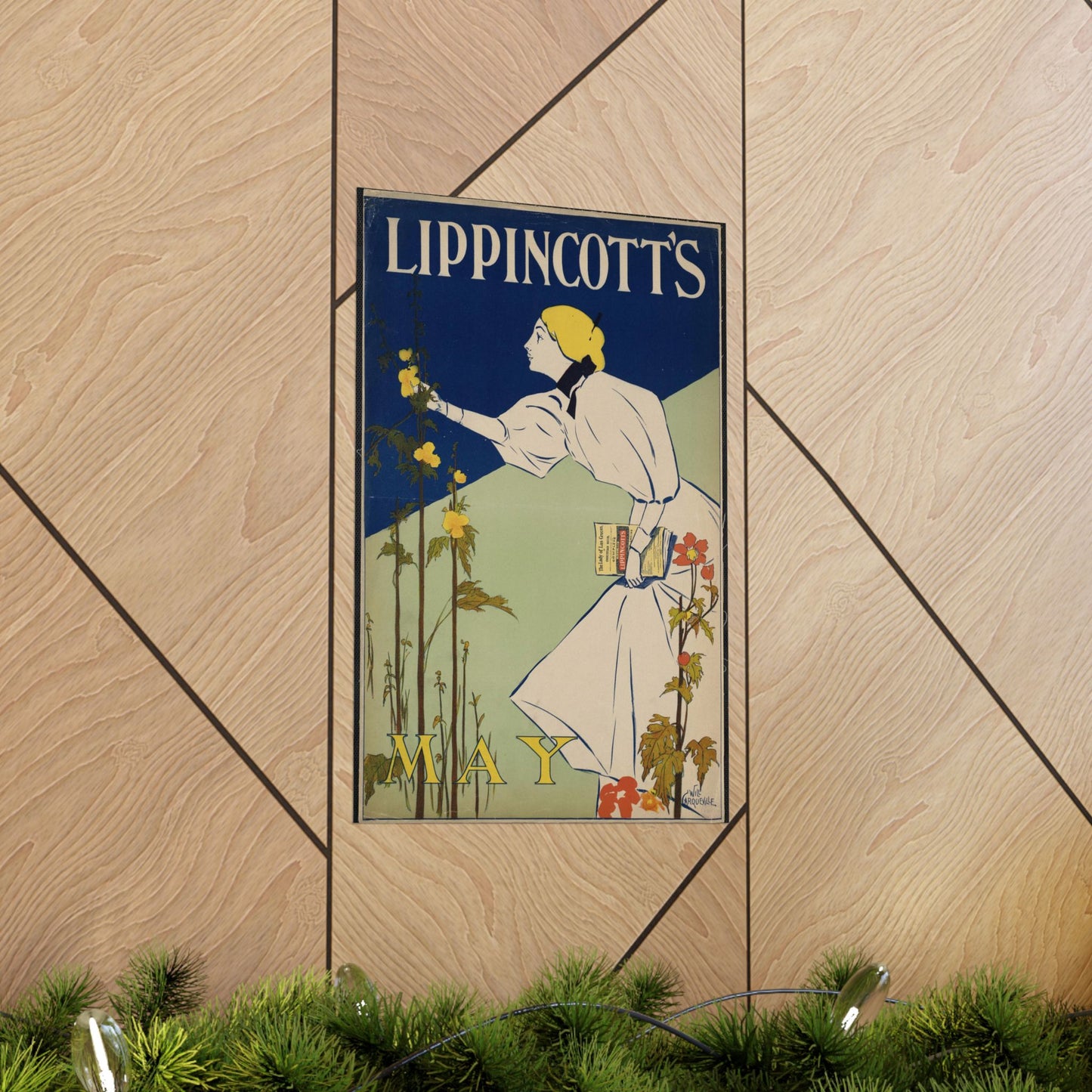 Lippincott's May, Art Nouveau Poster High Quality Matte Wall Art Poster for Home, Office, Classroom