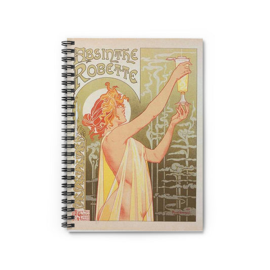 Affiche belge pour l' "Absinthe Robette". Spiral Bound Ruled Notebook with Printed Cover