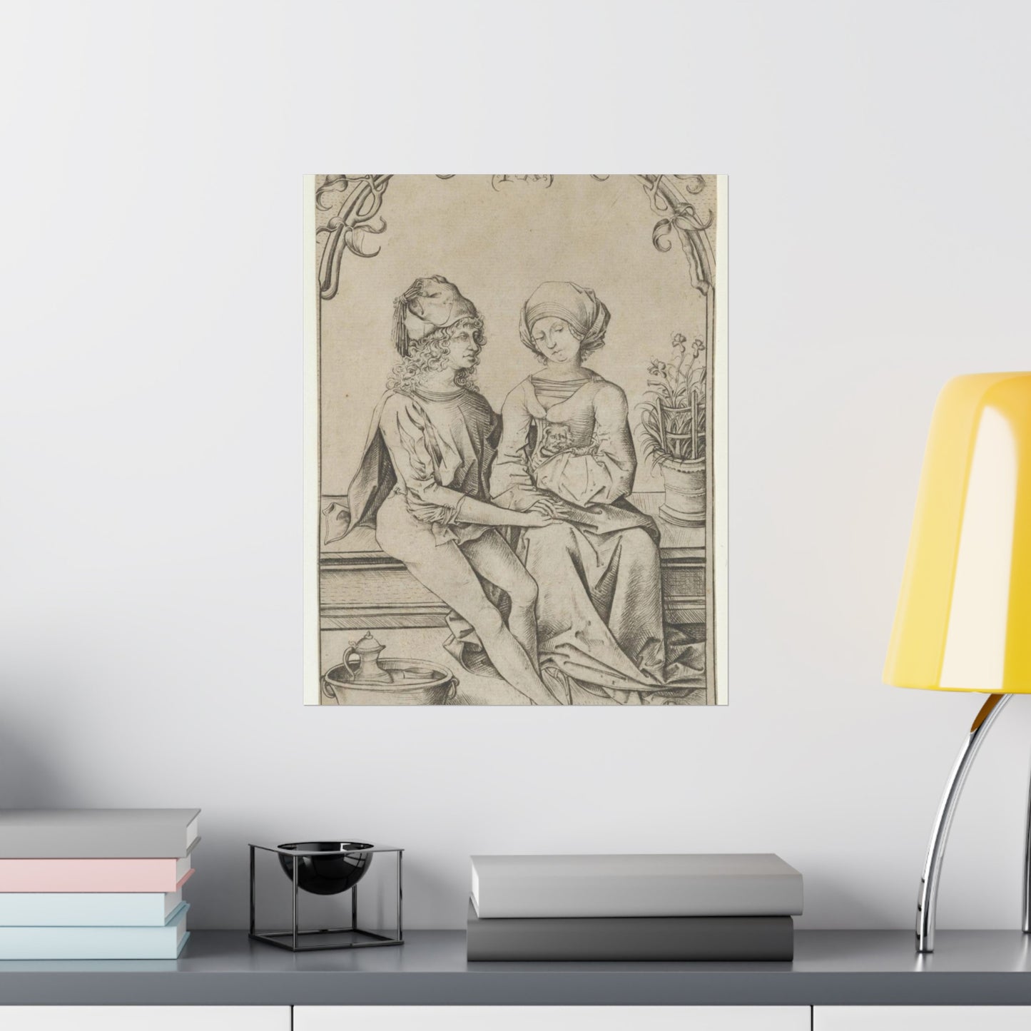 The Lovers, Israhel van Meckenem, Israhel van Meckenem High Quality Matte Wall Art Poster for Home, Office, Classroom