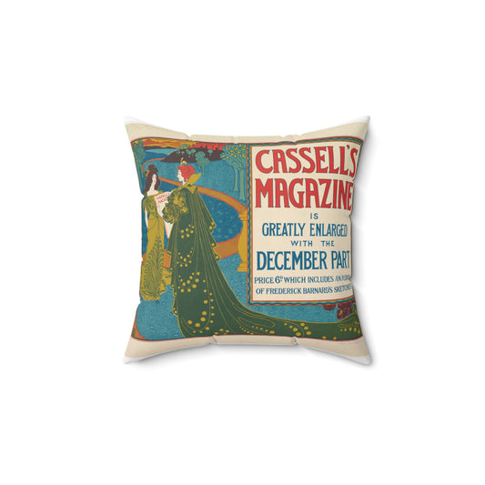 Louis Rhead - Cassell's Magazine: December Decorative Accent Square Pillow