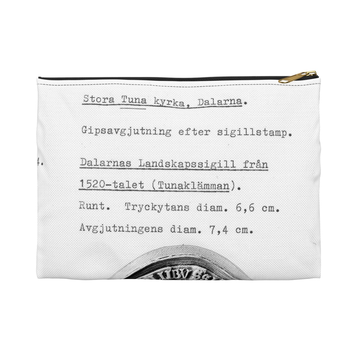 sigill (Dalarnas Landskapssigill från 1520-talet) Large Organizer Pouch with Black Zipper