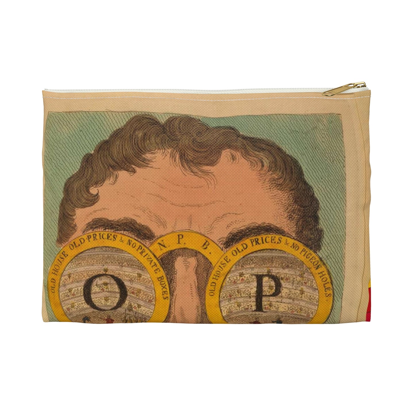 The OP spectacles / Cruikshank del., British Cartoon Print Large Organizer Pouch with Black Zipper