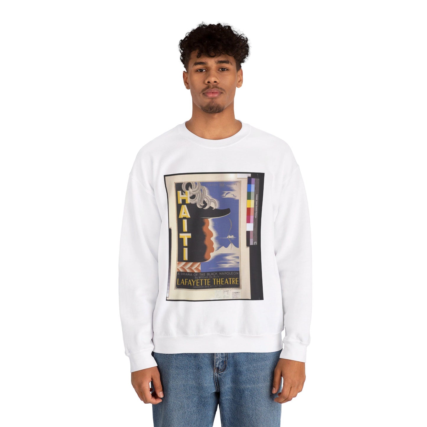 Haiti, a drama of the black Napoleon, by William Du Bois, Lafayette Theatre White Heavy Blend Adult Crew Neck SweatShirt