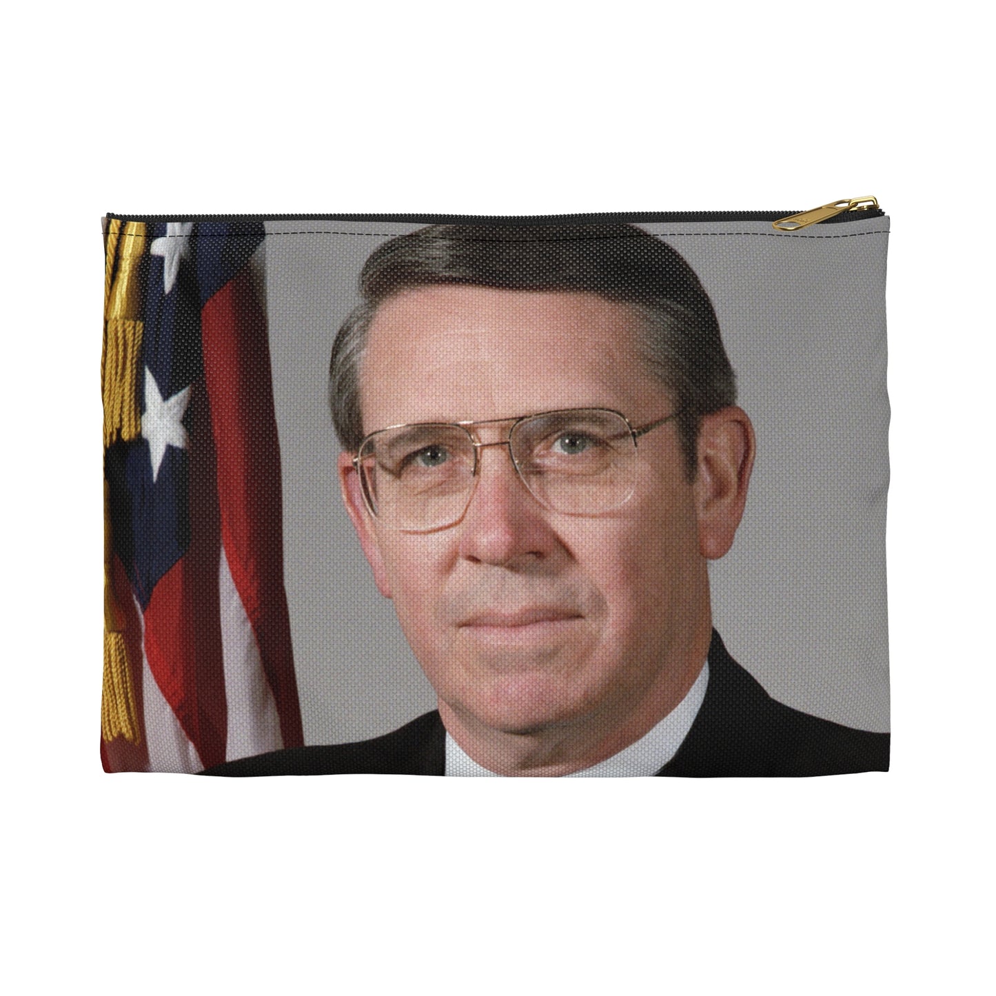 Portrait:  US Navy (USN) Captain (CAPT) Charles A. Hougland (uncovered) Large Organizer Pouch with Black Zipper