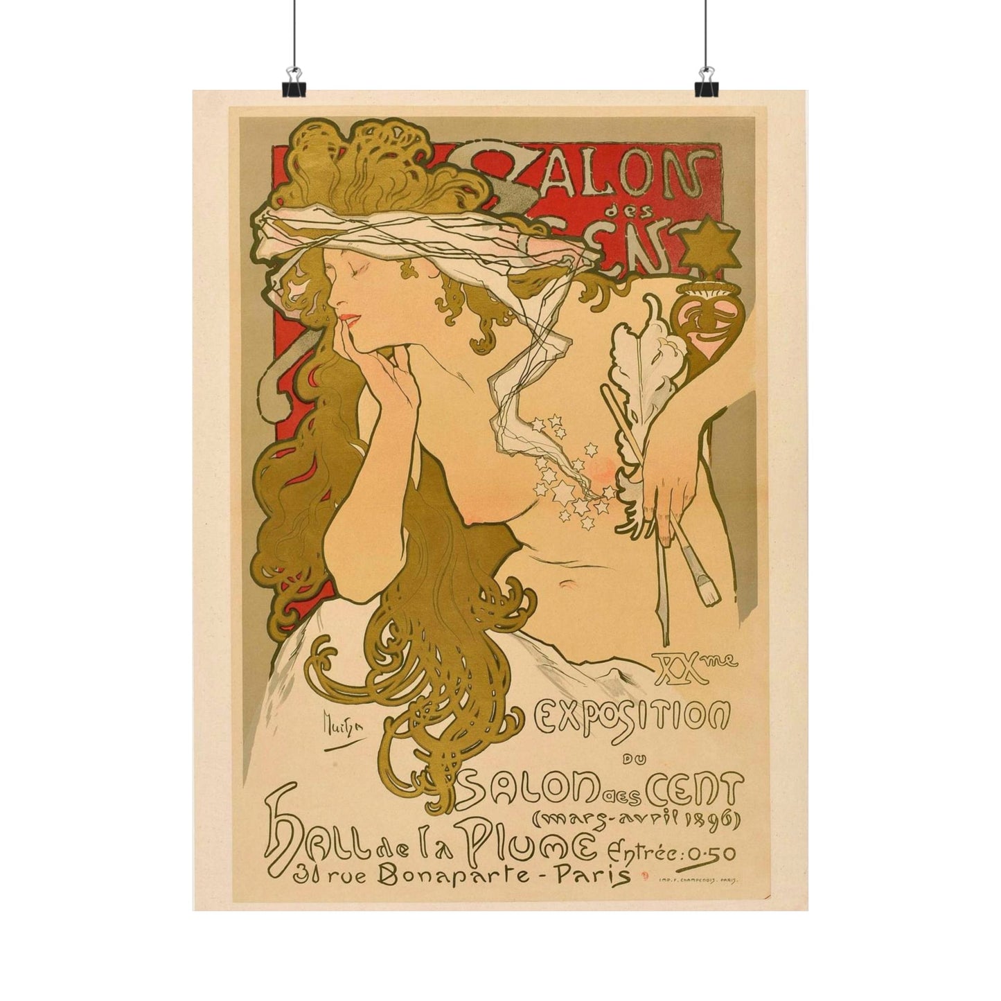 Salon des Cent (20) - mars 1896 High Quality Matte Wall Art Poster for Home, Office, Classroom