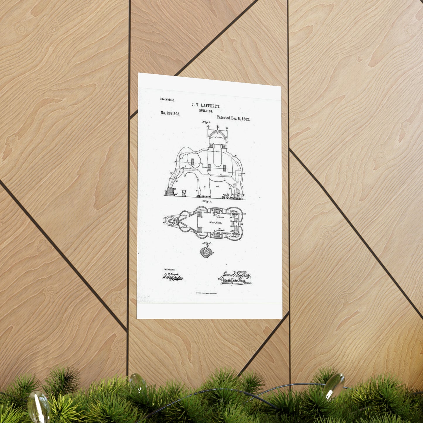 Patent Drawing of Engine - Lucy-USpatent268503 1882 Public domain  image High Quality Matte Wall Art Poster for Home, Office, Classroom