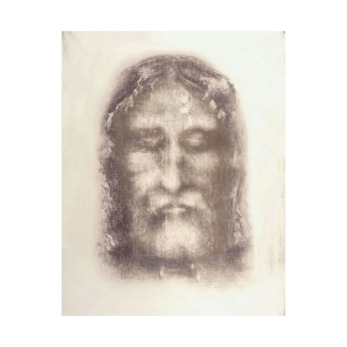 Holy Face of Jesus from Shroud of Turin (1909) High Quality Matte Wall Art Poster for Home, Office, Classroom