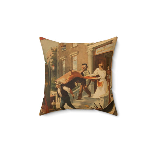 Emily Bancker in the screaming comedy, Our flat Decorative Accent Square Pillow