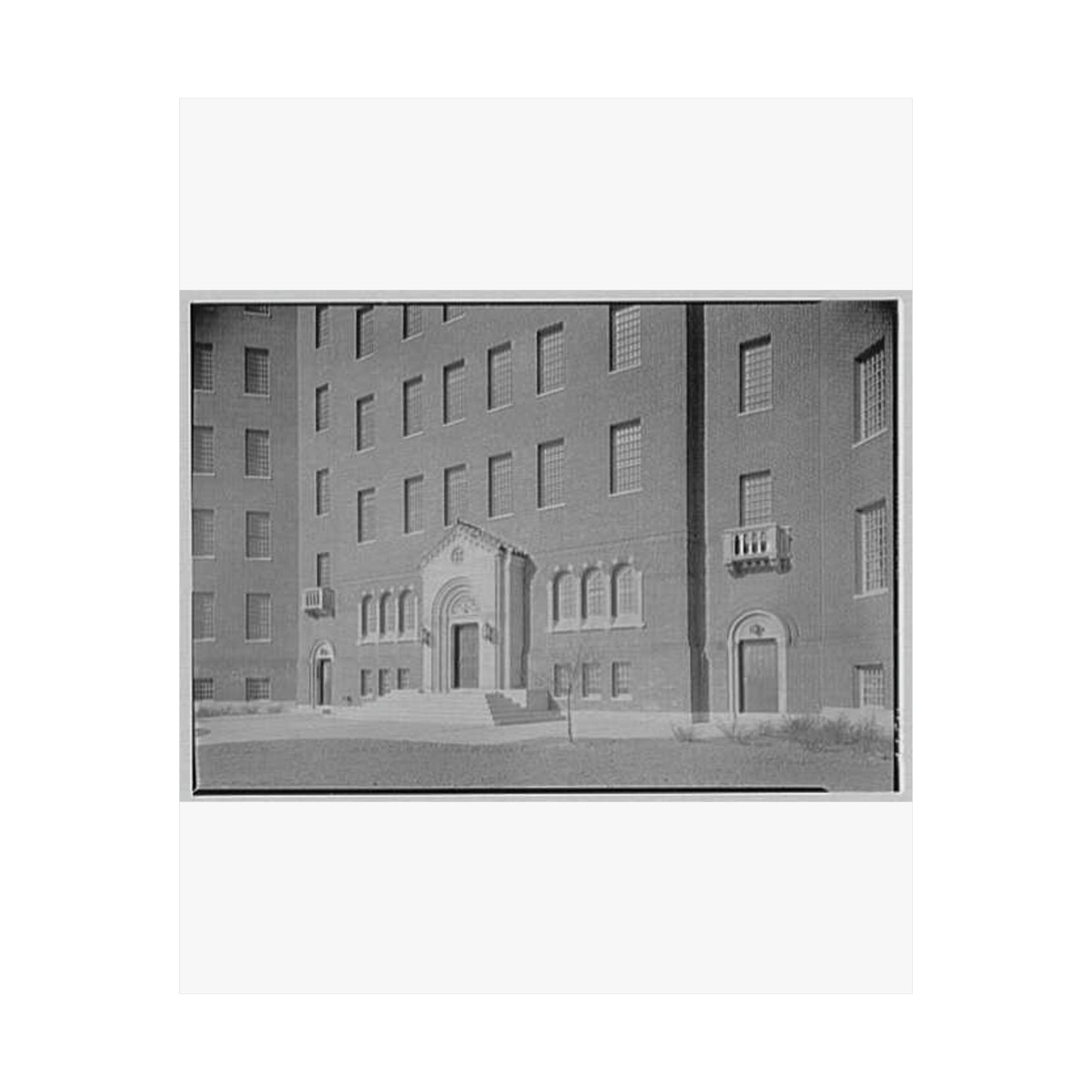 Pilgrim State Hospital, Brentwood, Long Island. Building no. 81, entrance section High Quality Matte Wall Art Poster for Home, Office, Classroom