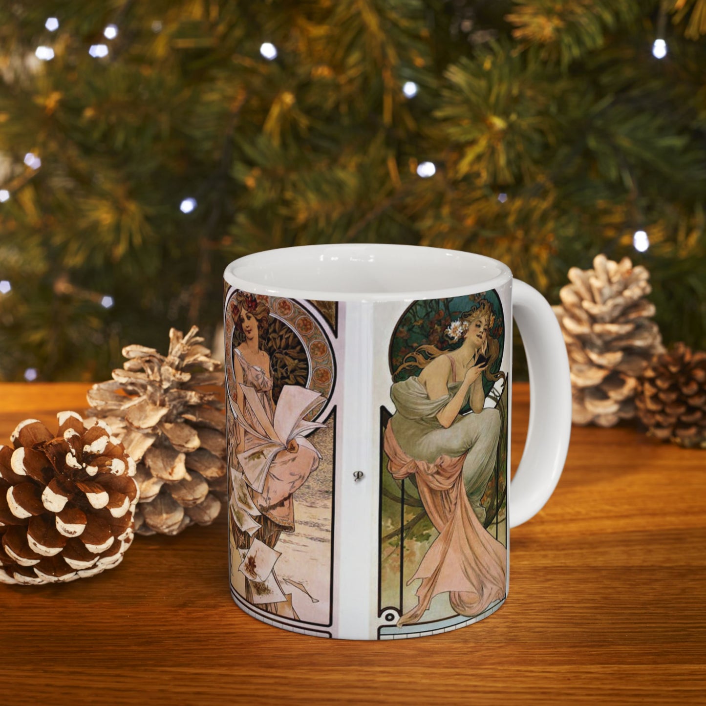 Alfonse Mucha Artworks - Drawing. Public domain image. Beautiful Novelty Ceramic Coffee Mug 11oz