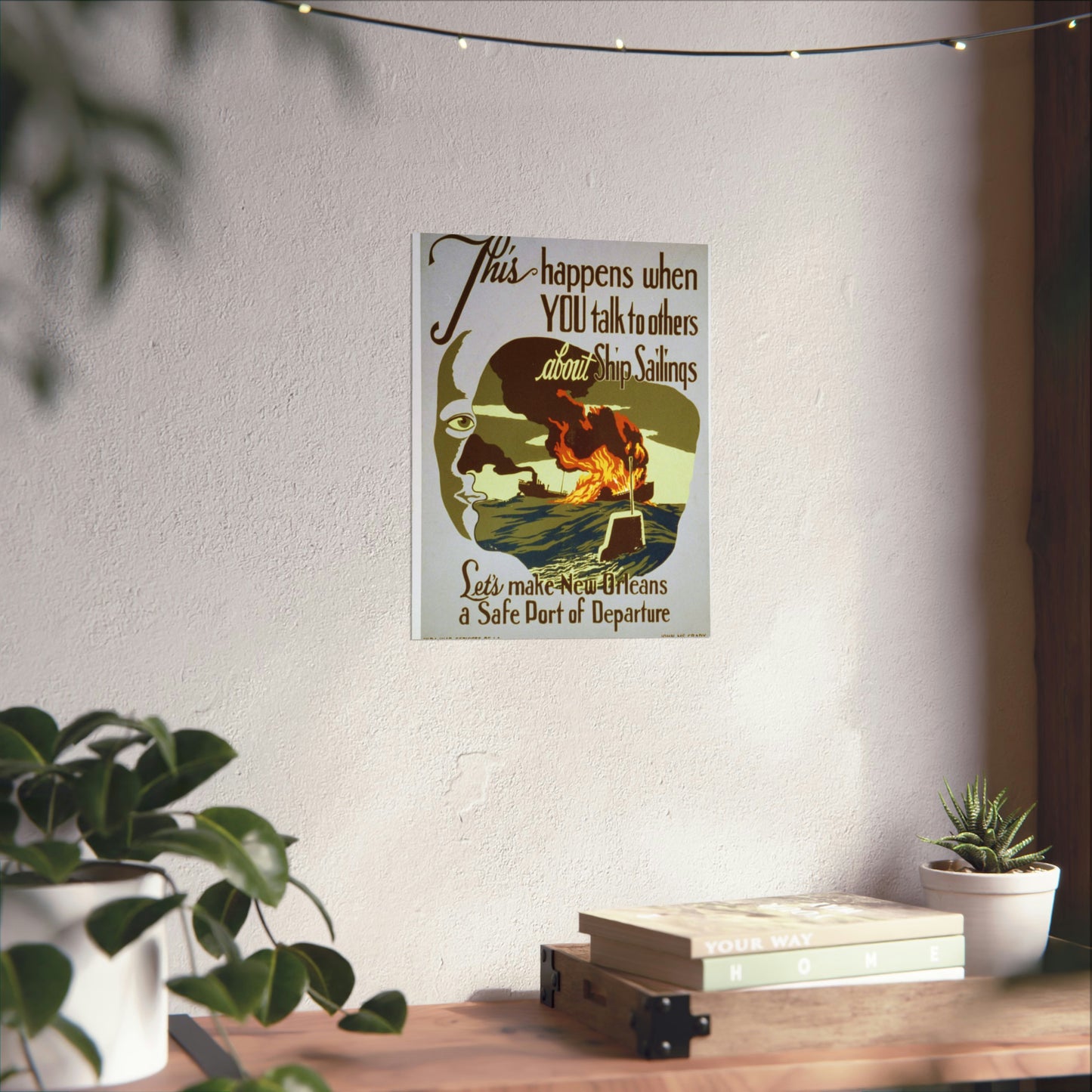 This happens when you talk to others about ship sailings Let's make New Orleans a safe port of departure / / John McCrady. High Quality Matte Wall Art Poster for Home, Office, Classroom