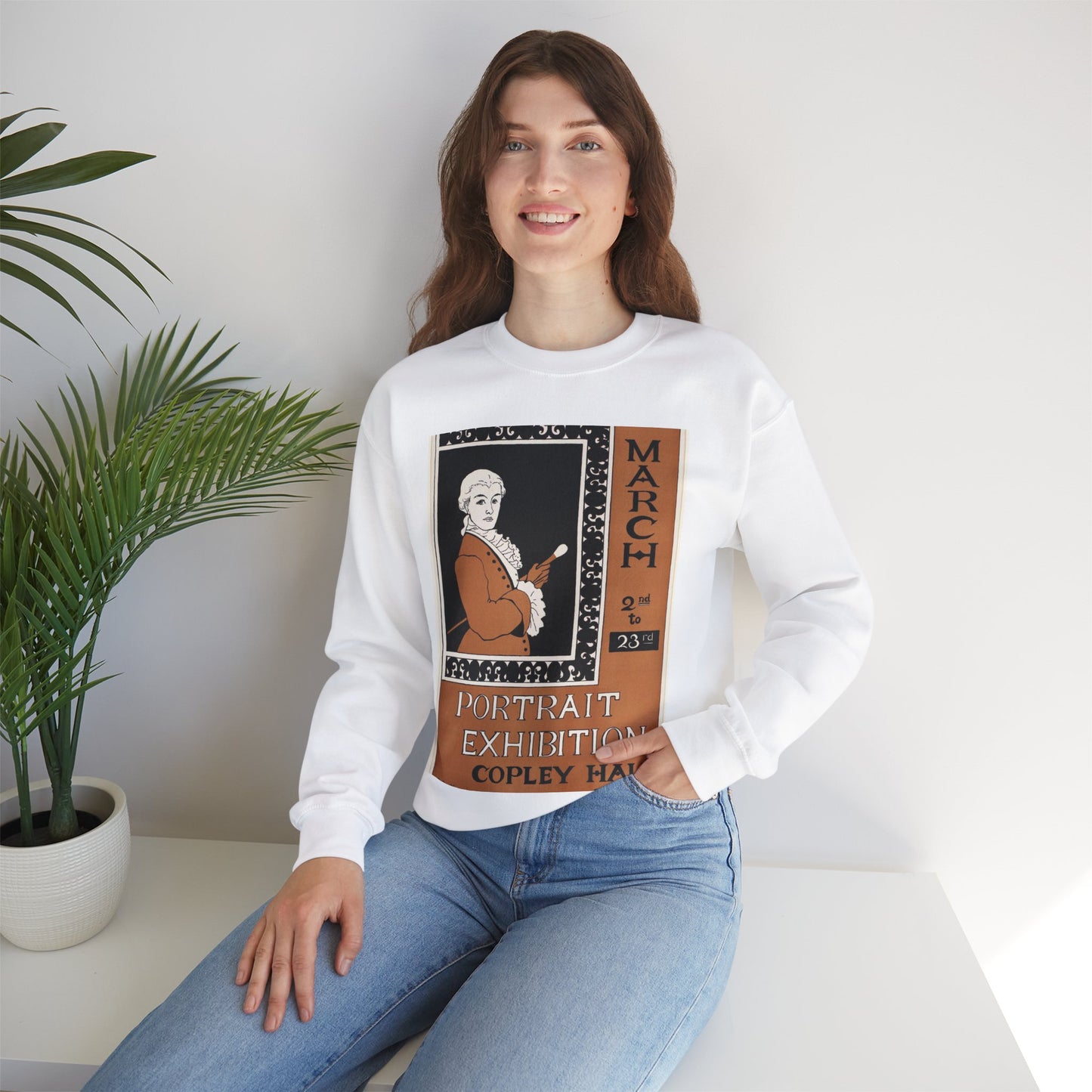 Portrait exhibition, Copley Hall, Boston, March 2nd to 23rd White Heavy Blend Adult Crew Neck SweatShirt