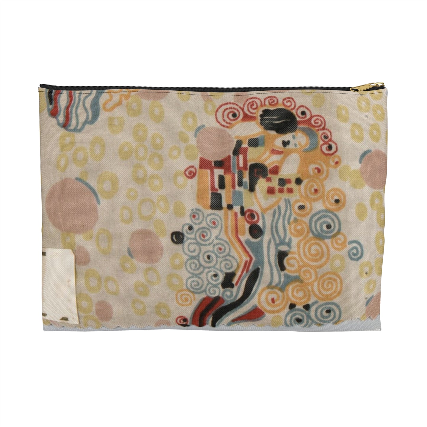 Textile sample - Public domain dedication image Large Organizer Pouch with Black Zipper