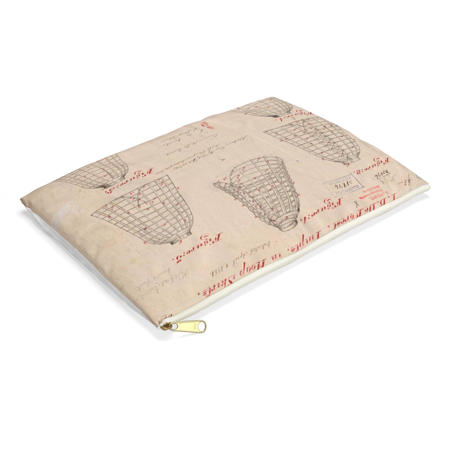 Patent drawing - Drawing of Improvements in Hoop Skirts Public domain  image Large Organizer Pouch with Black Zipper