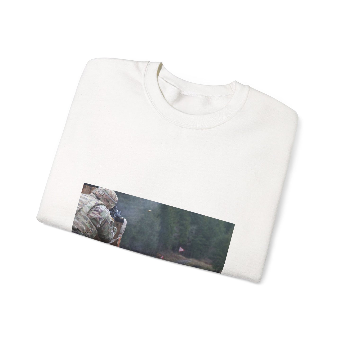 U.S. Army soldier Cpl. Ian Villoldo assigned to Charlie White Heavy Blend Adult Crew Neck SweatShirt