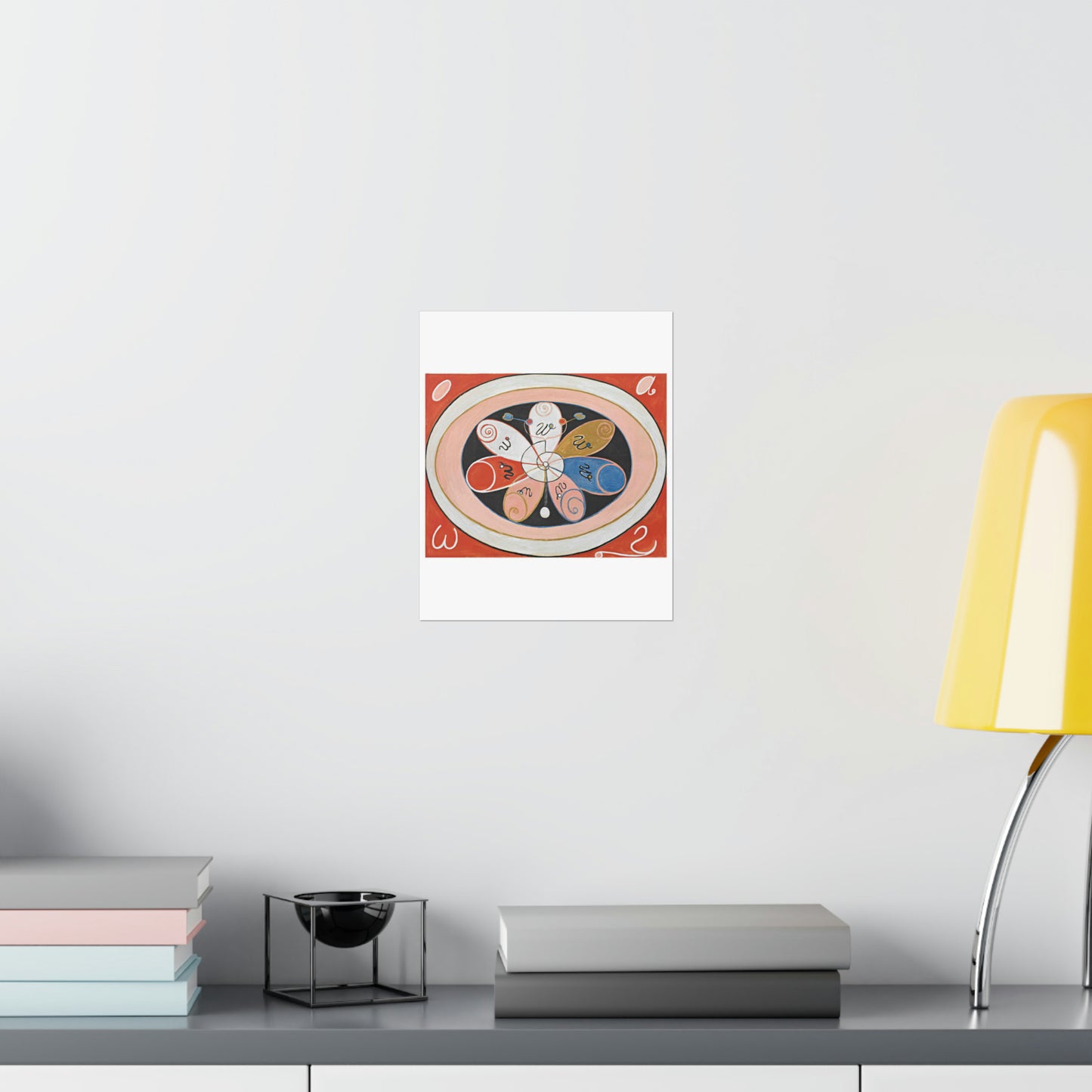 A painting of a colorful flower with writing on it Hilma af Klint - no date - Untitled High Quality Matte Wall Art Poster for Home, Office, Classroom