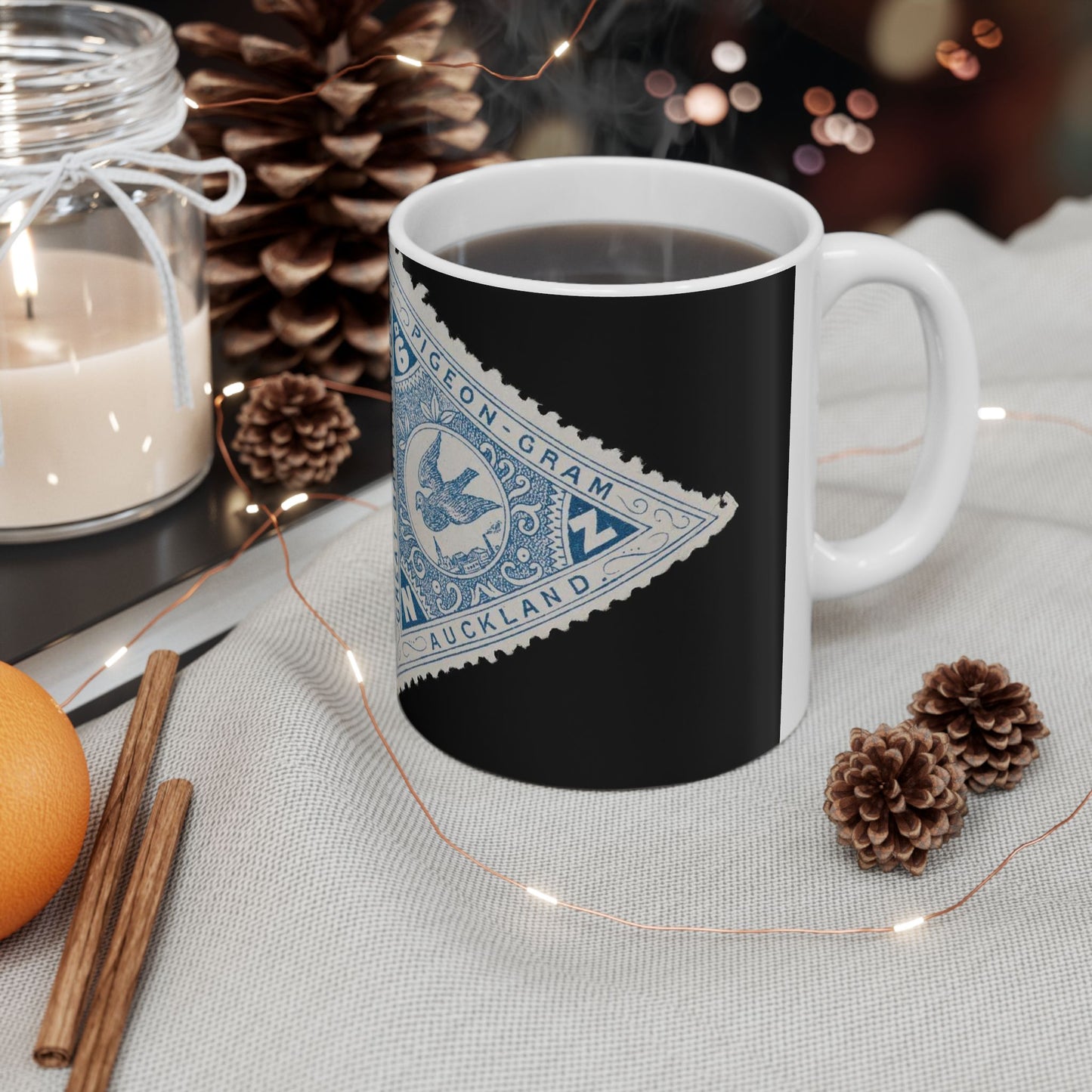 Great Barrier Pigeongram Agency six penny stamp Beautiful Novelty Ceramic Coffee Mug 11oz