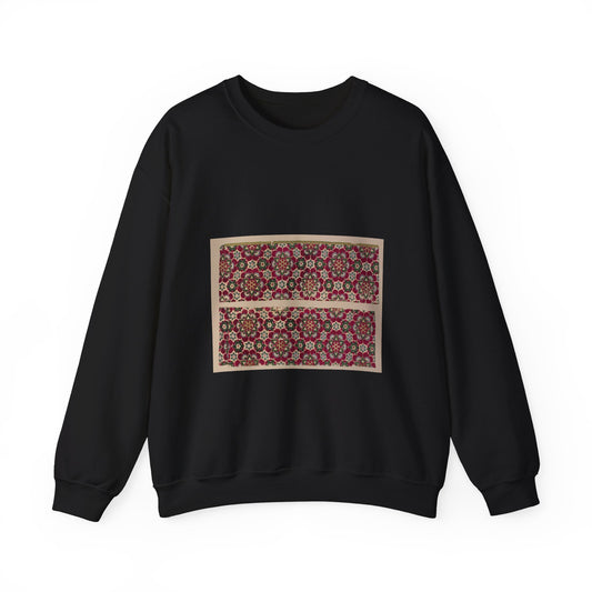 Polychrome velvet with a variation on a Medici emblem Black Heavy Blend Adult Crew Neck SweatShirt