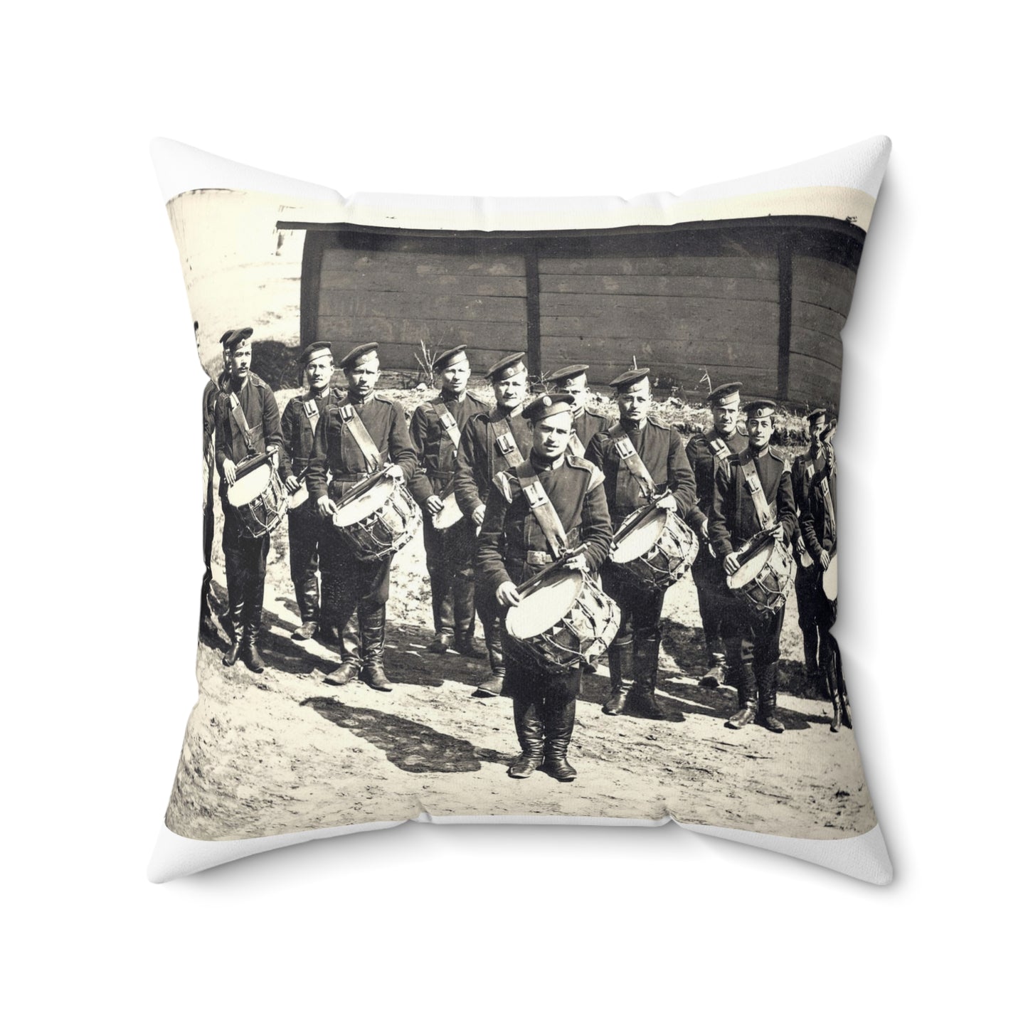 Vladimir, Vokzalnaya Street. A platoon of drummers 10 of the Little Russian Grenadier Regiment. Decorative Accent Square Pillow