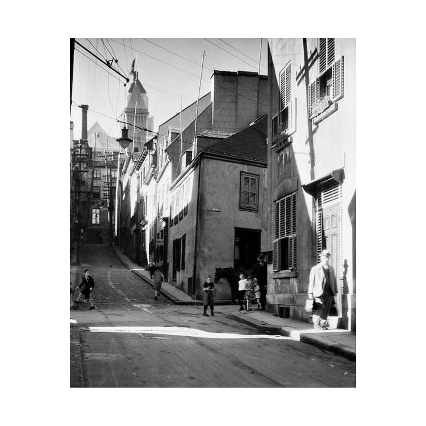 Rue St-Flavien, Quebec City, 1932 High Quality Matte Wall Art Poster for Home, Office, Classroom