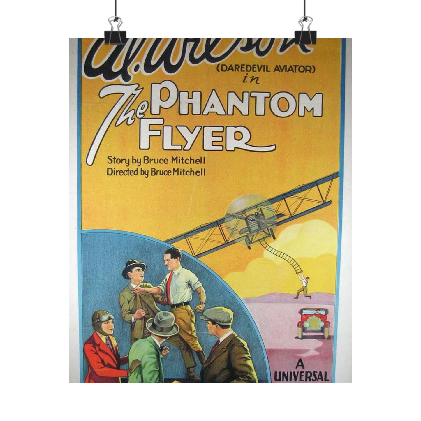 Phantom Flyer 1928 - Art Deco public domain image High Quality Matte Wall Art Poster for Home, Office, Classroom