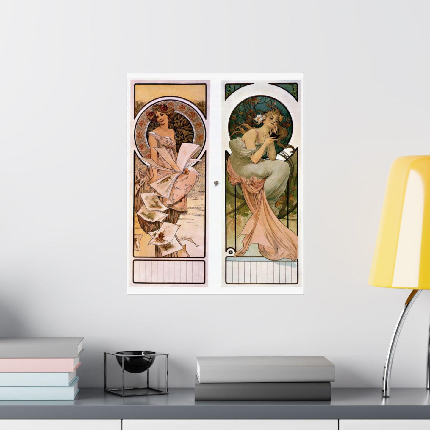 Alfonse Mucha Artworks - Drawing. Public domain image. High Quality Matte Wall Art Poster for Home, Office, Classroom