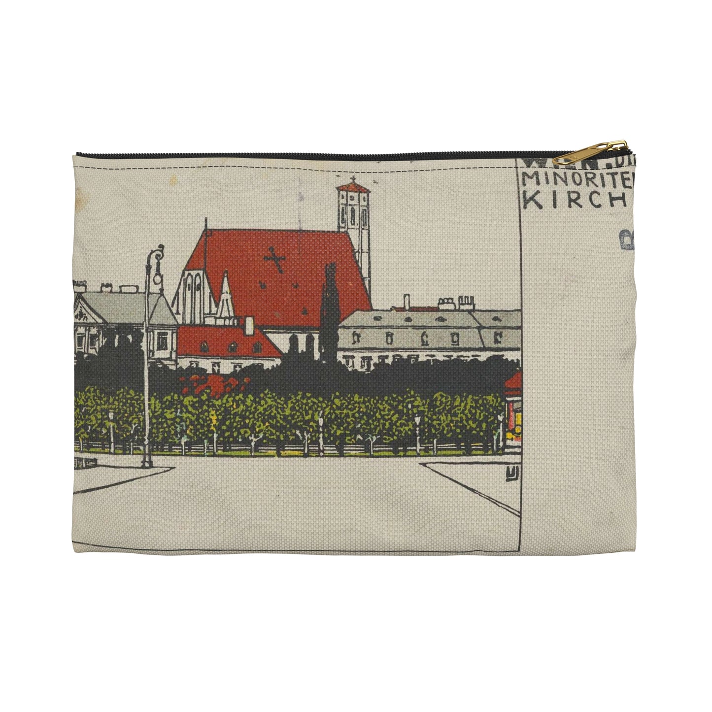 Vienna- Minorite Church (Wien- Die Minoriten Kirche) MET DP844339 Large Organizer Pouch with Black Zipper