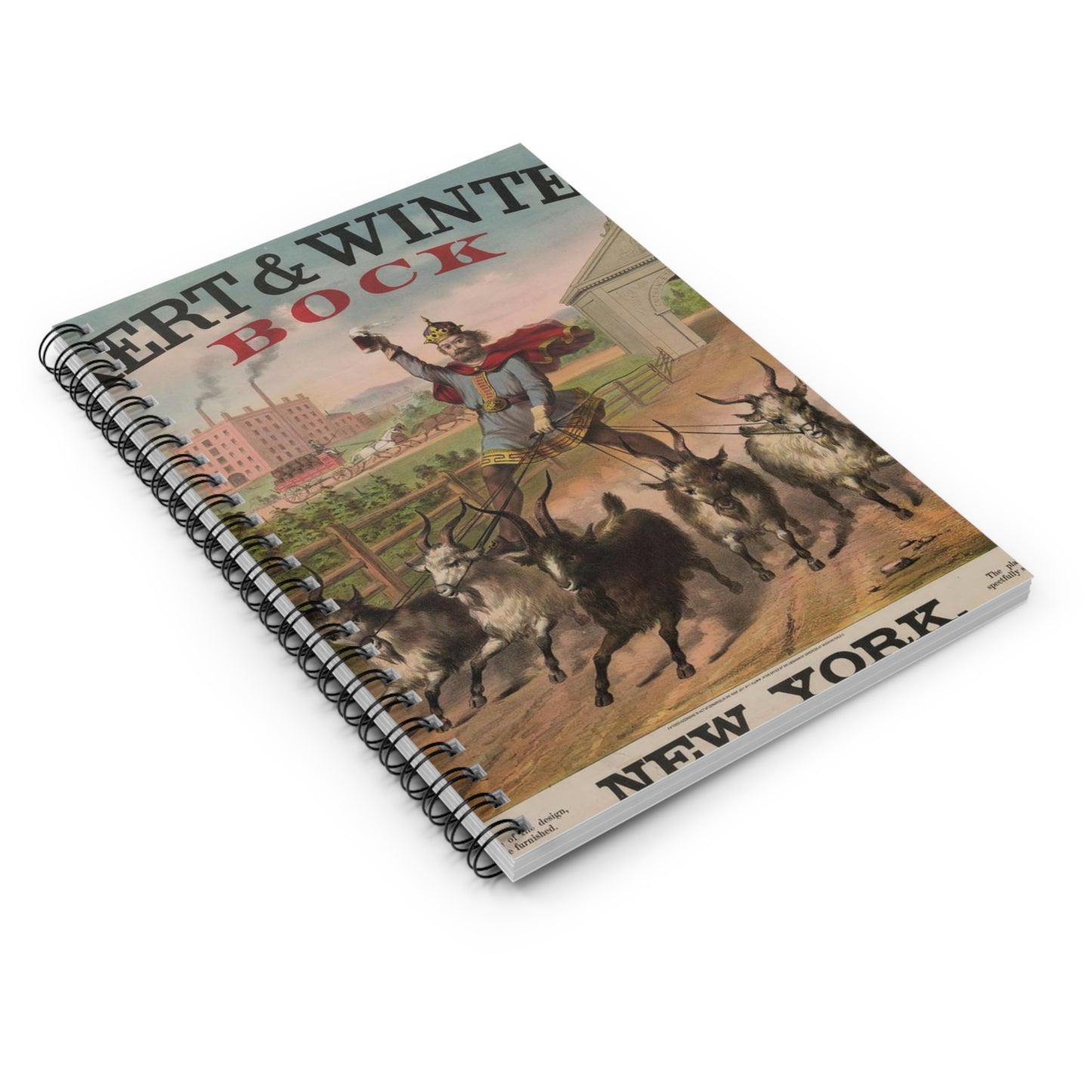 Eckert & Winter's Bock - New York Spiral Bound Ruled Notebook with Printed Cover