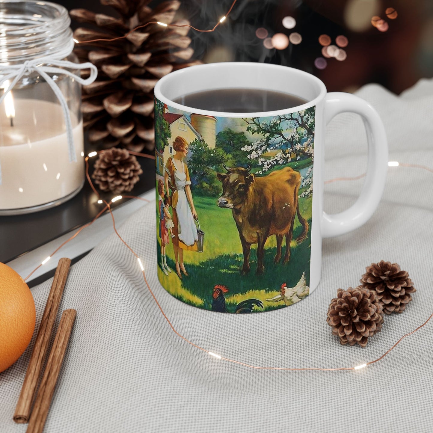 A Milking We Will Go, painting by Edward Mason Eggleston Beautiful Novelty Ceramic Coffee Mug 11oz