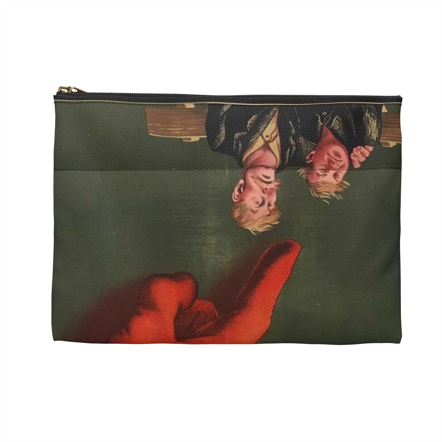 1941. Прогулы ликвидировать полностью!, Art Deco Poster Large Organizer Pouch with Black Zipper