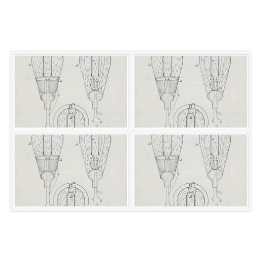 Patent drawing - for T. A. Edison's Incandescing Electric Lamp Public domain  image Laminated UV Protective Vinyl Stickers
