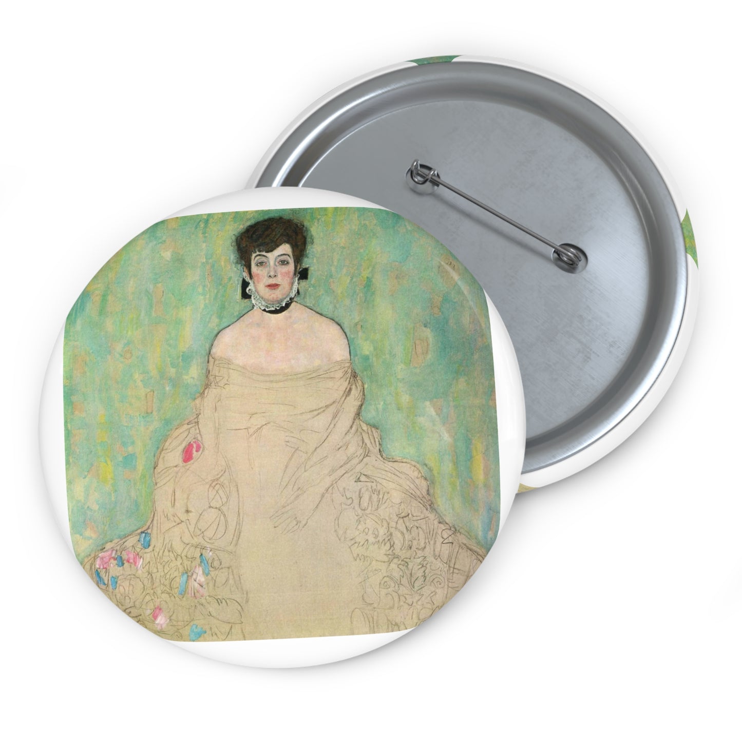 Gustav Klimt - Portrait of Amalie Zuckerkandl - Belvedere 7700 Pin Buttons with Crisp Design