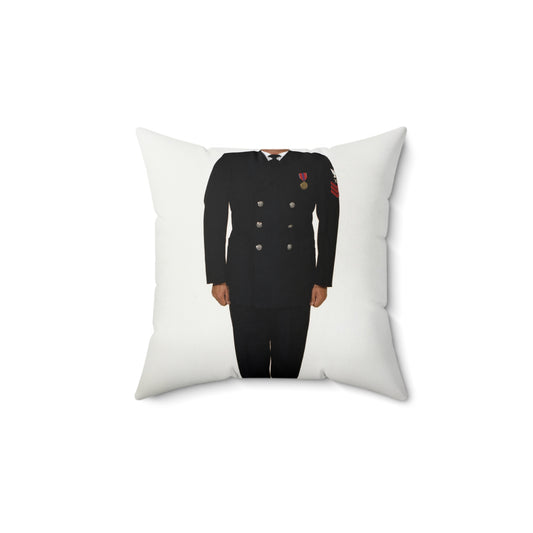 Uniform: Full dress blue, Navy enlisted men, ranks E-1 through E-6 Decorative Accent Square Pillow