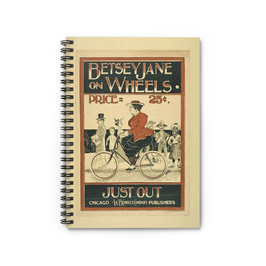 Picryl description: Public domain image of byciclyst, bike, bicycle wheel, sport event, free to use, no copyright restrictions. Spiral Bound Ruled Notebook with Printed Cover
