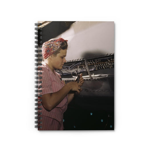 With careful Douglas training, women do accurate electrical assembly and installation work, Douglas Aircraft Company, Long Beach, Calif. Spiral Bound Ruled Notebook with Printed Cover