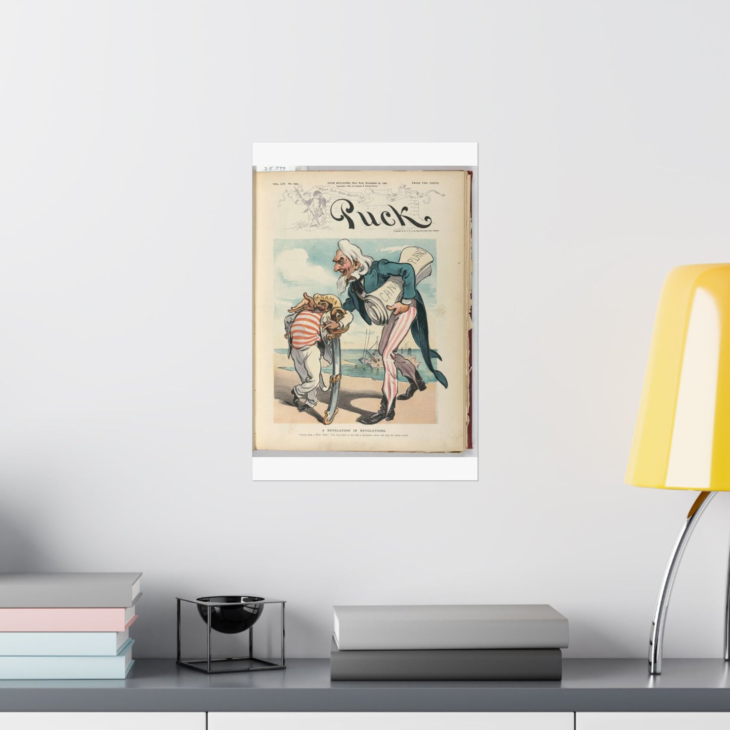 Puck magazine cover - A revelation in revolutions / Kep. High Quality Matte Wall Art Poster for Home, Office, Classroom