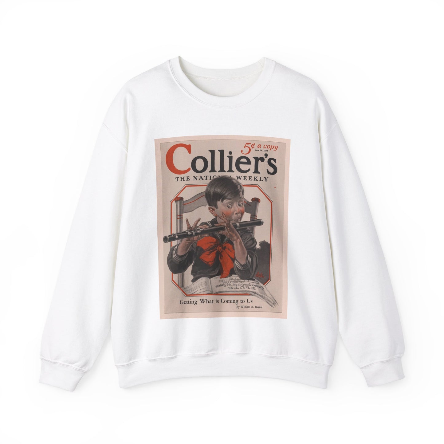 Correct Position for the Fingers, Dayton C. Miller Collection White Heavy Blend Adult Crew Neck SweatShirt