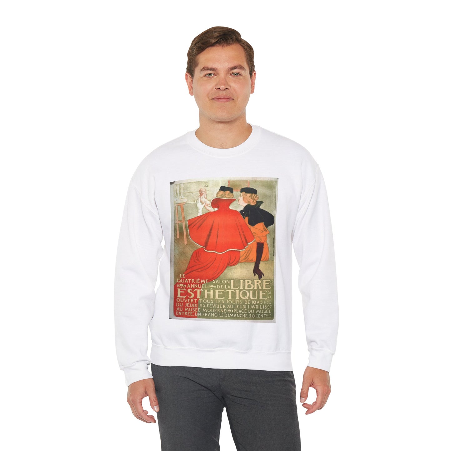 Le quatrième salon annuel de la Libre Esthétique White Heavy Blend Adult Crew Neck SweatShirt