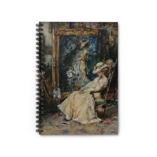 Elegante vrouw in atelier door Albert Roelofs Spiral Bound Ruled Notebook with Printed Cover