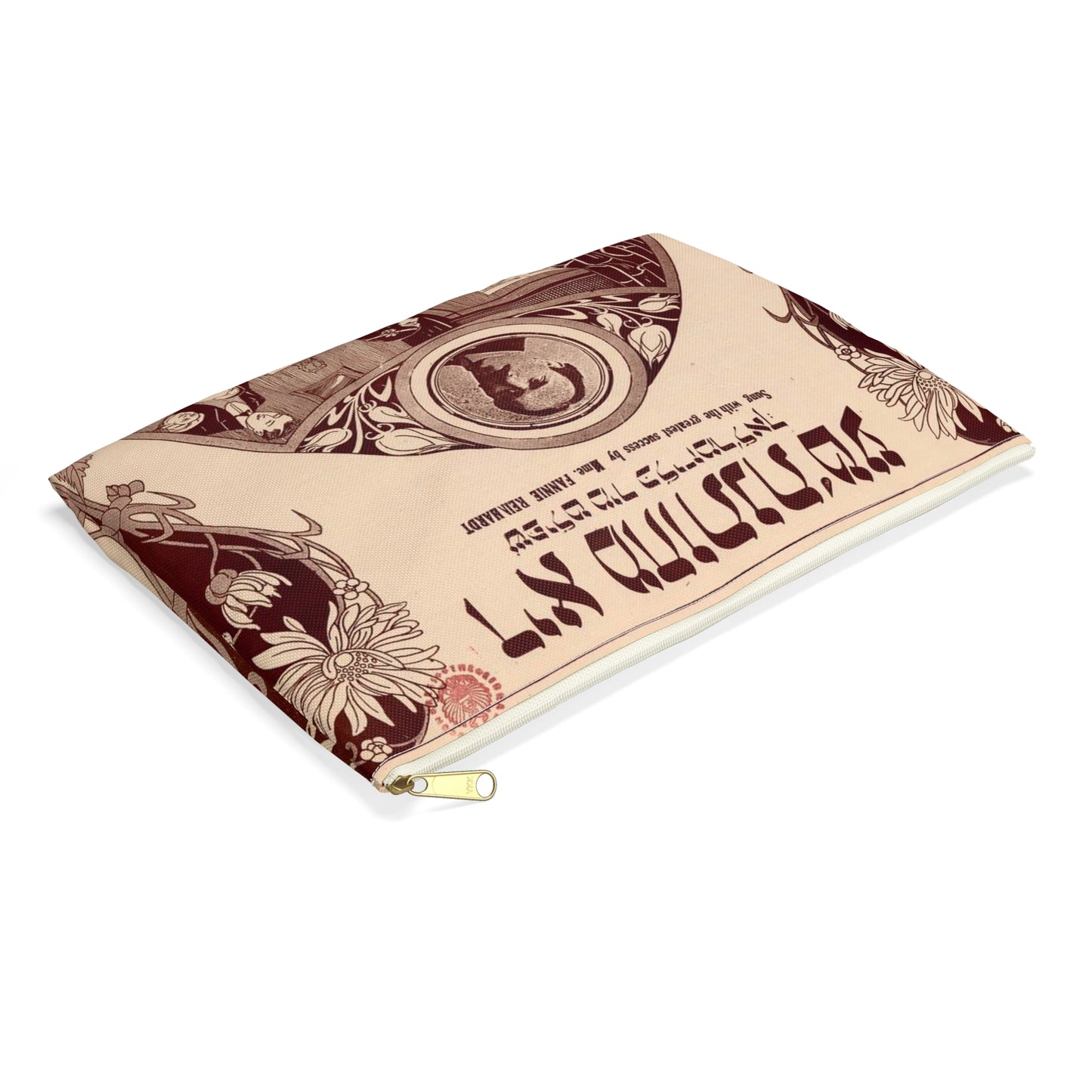 Die mechuteneste and Zu di serbator, Yiddish-American song Large Organizer Pouch with Black Zipper